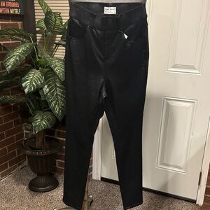 Lane Bryant Black Shimmery Skinny Jeans
